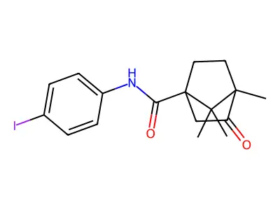 N-(4-Iodophenyl)-4,7,7-trimethyl-3-oxobicyclo[2.2.1]heptane-1-carboxamide structure