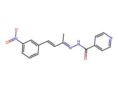N'-(3-{3-nitrophenyl}-1-methyl-2-propenylidene)isonicotinohydrazide structure