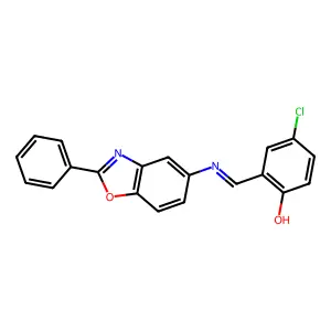 4-Chloro-2-{[(2-phenyl-1,3-benzoxazol-5-yl)imino]methyl}phenol structure