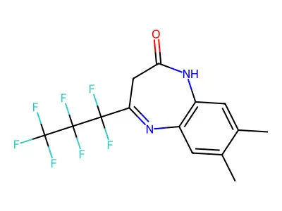 4-(Heptafluoropropyl)-7,8-dimethyl-1,3-dihydro-2H-1,5-benzodiazepin-2-one structure