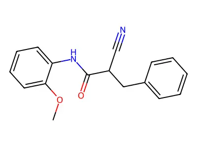 2-cyano-N-(2-methoxyphenyl)-3-phenylpropanamide structure