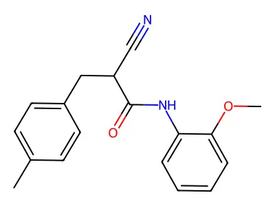 2-cyano-N-(2-methoxyphenyl)-3-(4-methylphenyl)propanamide structure