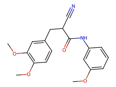 2-cyano-3-(3,4-dimethoxyphenyl)-N-(3-methoxyphenyl)propanamide structure