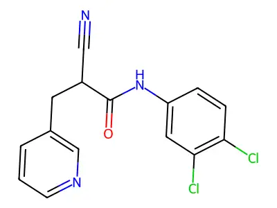 2-cyano-N-(3,4-dichlorophenyl)-3-(pyridin-3-yl)propanamide structure
