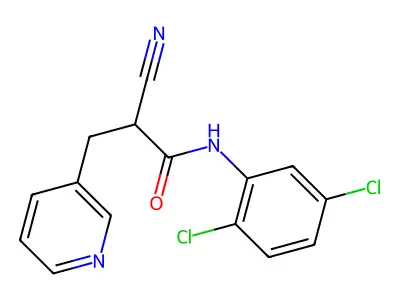 2-cyano-N-(2,5-dichlorophenyl)-3-pyridin-3-ylpropanamide structure