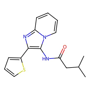 3-methyl-N-[2-(thiophen-2-yl)imidazo[1,2-a]pyridin-3-yl]butanamide structure