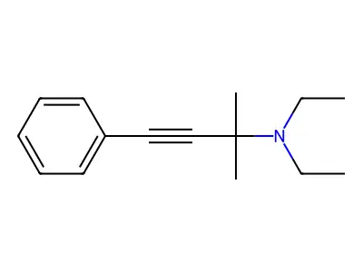 N,N-diethyl-2-methyl-4-phenylbut-3-yn-2-amine structure