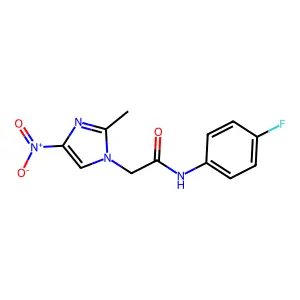 N-(4-Fluorophenyl)-2-(2-methyl-4-nitro-1H-imidazol-1-yl)acetamide structure