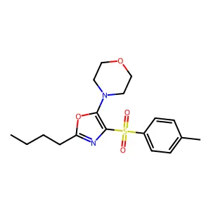 4-[2-Butyl-4-(4-methylphenyl)sulfonyl-1,3-oxazol-5-yl]morpholine structure