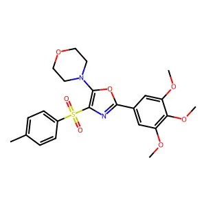 4-[4-(Toluene-4-sulfonyl)-2-(3,4,5-trimethoxy-phenyl)-oxazol-5-yl]-morpholine structure