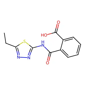 2-[(5-Ethyl-1,3,4-thiadiazol-2-yl)carbamoyl]benzoic acid structure