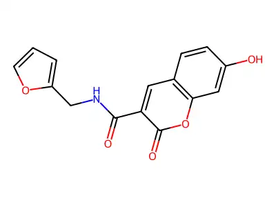 N-(2-furylmethyl)-7-hydroxy-2-oxo-2H-chromene-3-carboxamide structure