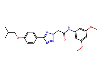 2H-Tetrazole-2-acetamide, N-(3,5-dimethoxyphenyl)-5-[4-(2-methylpropoxy)phenyl]- structure