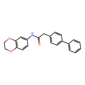 N-(2,3-dihydro-1,4-benzodioxin-6-yl)-2-(4-phenylphenyl)acetamide structure