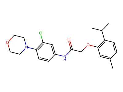 N-(3-chloro-4-morpholin-4-ylphenyl)-2-(5-methyl-2-propan-2-ylphenoxy)acetamide structure