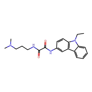 N-[3-(dimethylamino)propyl]-N'-(9-ethylcarbazol-3-yl)oxamide structure