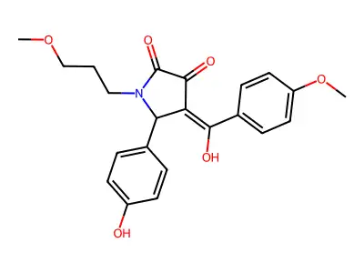 3-hydroxy-5-(4-hydroxyphenyl)-4-(4-methoxybenzoyl)-1-(3-methoxypropyl)-2,5-dihydro-1H-pyrrol-2-one structure