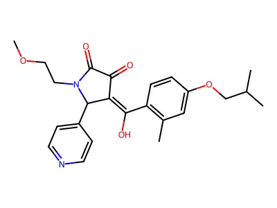 3-hydroxy-1-(2-methoxyethyl)-4-[2-methyl-4-(2-methylpropoxy)benzoyl]-5-(pyridin-4-yl)-2,5-dihydro-1H-pyrrol-2-one structure