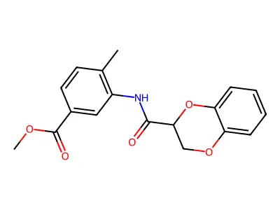 Methyl 3-[(2,3-dihydro-1,4-benzodioxin-2-ylcarbonyl)amino]-4-methylbenzoate structure