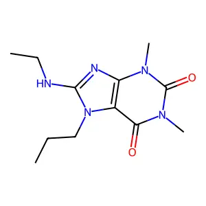 8-(ethylamino)-1,3-dimethyl-7-propyl-1H-purine-2,6(3H,7H)-dione structure