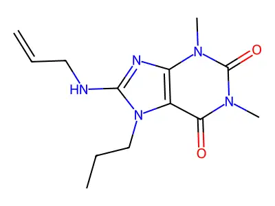 8-(allylamino)-1,3-dimethyl-7-propyl-1H-purine-2,6(3H,7H)-dione structure