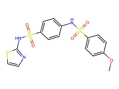 4-[(4-methoxyphenyl)sulfonylamino]-N-(1,3-thiazol-2-yl)benzenesulfonamide structure
