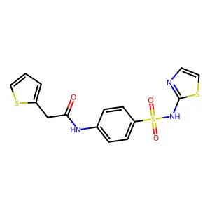 N-[4-(1,3-thiazol-2-ylsulfamoyl)phenyl]-2-thiophen-2-ylacetamide structure
