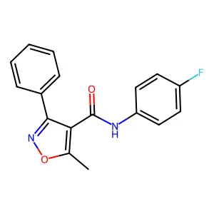 N-(4-fluorophenyl)-5-methyl-3-phenyl-1,2-oxazole-4-carboxamide structure