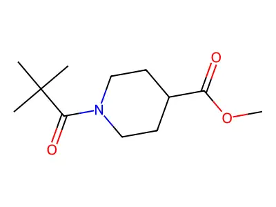Methyl 1-(2,2-dimethylpropanoyl)piperidine-4-carboxylate structure