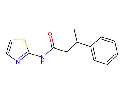 3-phenyl-N-(1,3-thiazol-2-yl)butanamide structure