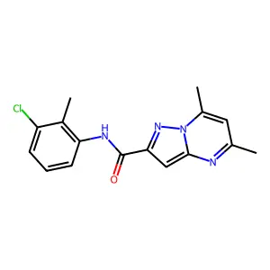 N-(3-chloro-2-methylphenyl)-5,7-dimethylpyrazolo[1,5-a]pyrimidine-2-carboxamide structure