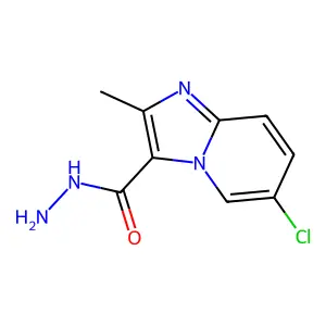 6-Chloro-2-methylimidazo[1,2-a]pyridine-3-carbohydrazide structure