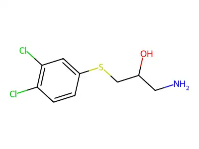 2-羟基-3-(3,4-二氯苯硫基)丙胺 structure