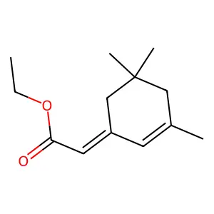 Acetic acid, (3,5,5-trimethyl-2-cyclohexen-1-ylidene)-, ethyl ester structure