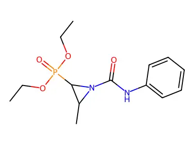 2-(Diethoxyphosphoryl)-3-methyl-N-phenylaziridine-1-carboximidic acid structure