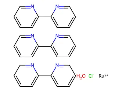 三(联吡啶)钌(II)氯化物六水合物 structure