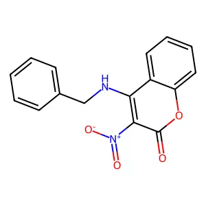 4-Benzylamino-3-nitrocoumarin structure