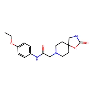1-Oxa-3,8-diazaspiro(4.5)decan-2-one, 8-(p-ethoxyphenylcarbamoylmethyl)- structure