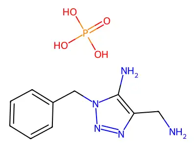 5-(Aminomethyl)-3-benzyltriazol-4-amine;phosphoric acid structure