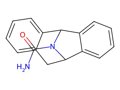 5H-Dibenzo(a,d)cyclohepten-5,10-imine-12-carboxamide, 10,11-dihydro-, (+-)- structure