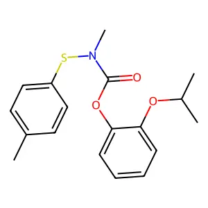 Carbamic acid, methyl((4-methylphenyl)thio)-, 2-(1-methylethoxy)phenyl ester structure