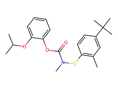 Carbamic acid, ((4-(1,1-dimethylethyl)-2-methylphenyl)thio)methyl-, 2-(1-methylethoxy)phenyl ester structure