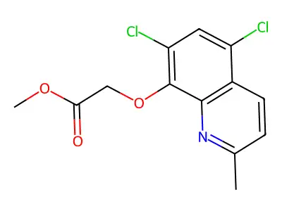 Methyl 2-(5,7-dichloro-2-methylquinolin-8-yl)oxyacetate structure