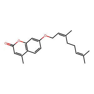 7-((3,7-Dimethylocta-2,6-dienyl)oxy)-4-methyl-2-benzopyrone structure
