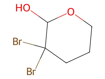 3,3-Dibromooxan-2-ol structure