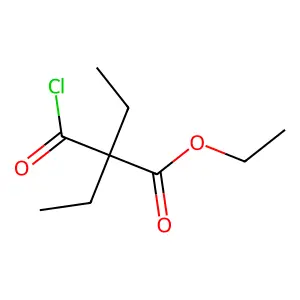 Ethyl 2-(chlorocarbonyl)-2-ethylbutanoate structure