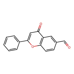 4-oxo-2-phenyl-4H-chromene-6-carbaldehyde structure