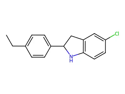 5-chloro-2-(4-ethylphenyl)-2,3-dihydro-1H-indole structure