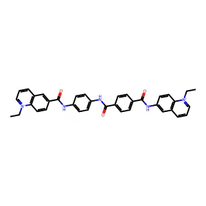 1-Ethyl-6-[[[4-[[4-[[(1-ethylquinolinium-6-yl)amino]carbonyl]benzoyl]amino]phenyl]amino]carbonyl]quinolinium structure