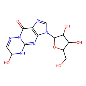 6-Hydroxy-3-pentofuranosyl-4,6-dihydro[1,2,4]triazino[2,3-a]purin-10(3H)-one structure